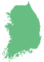 韓国地図　緑色