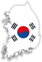 韓国　地図　国旗