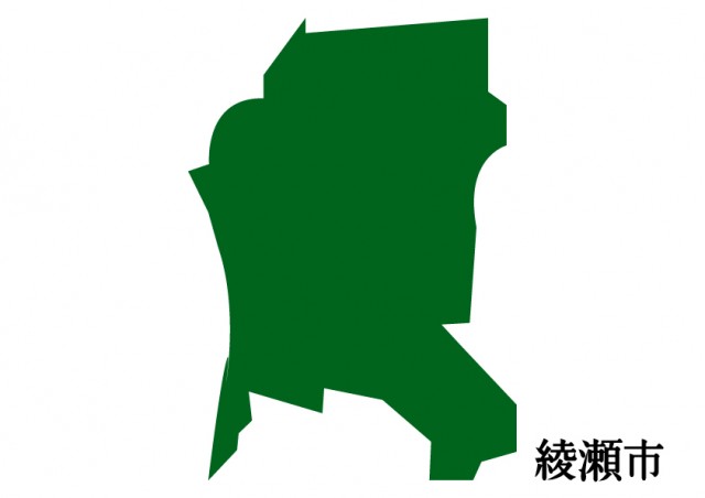 神奈川県綾瀬市 あやせし の地図 緑塗り 無料イラスト素材 素材ラボ