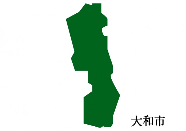 神奈川県大和市 やまとし の地図 緑塗り 無料イラスト素材 素材ラボ