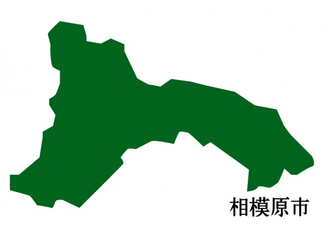 神奈川県相模原市 さがみはらし の地図 緑塗り 無料イラスト素材 素材ラボ