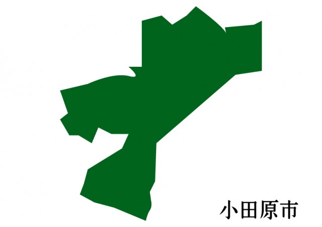 神奈川県小田原市 おだわらし の地図 緑塗り 無料イラスト素材 素材ラボ
