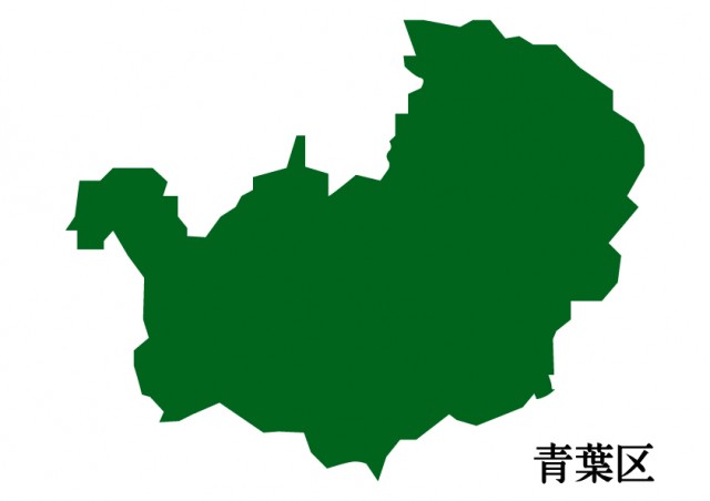 神奈川県横浜市青葉区 よこはましあおばく の地図 緑塗り 無料イラスト素材 素材ラボ