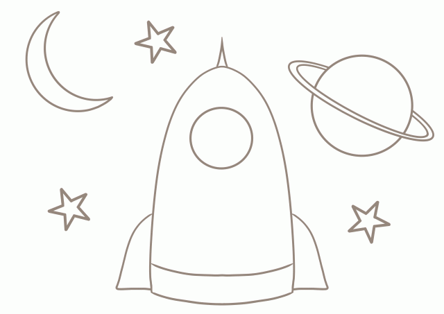 ロケットのぬりえ 無料イラスト素材 素材ラボ