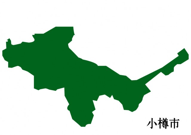 北海道小樽市 おたるし の地図 緑塗り 無料イラスト素材 素材ラボ