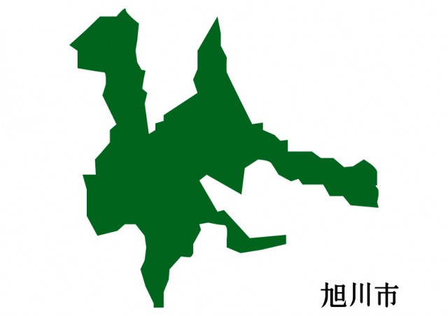北海道旭川市 あさひかわし の地図 緑塗り 無料イラスト素材 素材ラボ