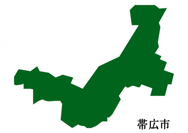 北海道帯広市 おびひろし の地図 緑塗り 無料イラスト素材 素材ラボ