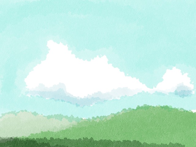 空と山の風景 無料イラスト素材 素材ラボ