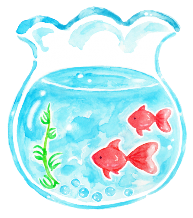 水彩の金魚鉢のイラスト 無料イラスト素材 素材ラボ