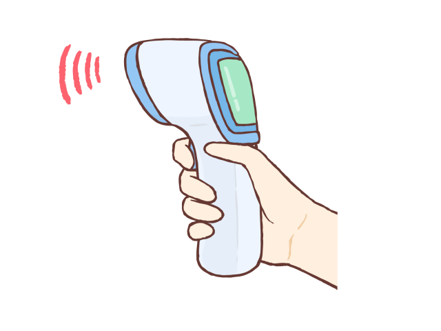 非接触体温計を握る手 無料イラスト素材 素材ラボ