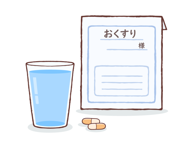 飲み薬とコップに入った水 無料イラスト素材 素材ラボ