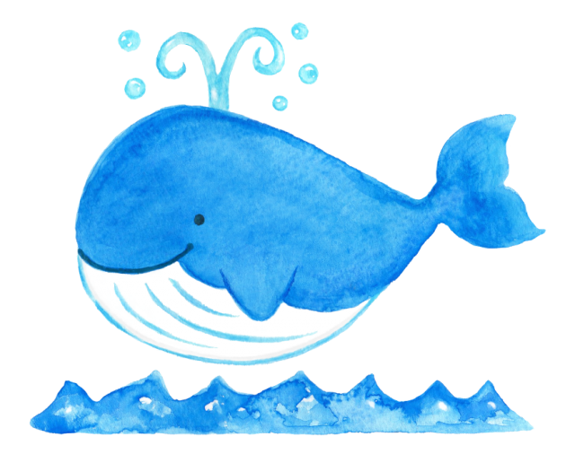 水彩のかわいいクジラのイラスト１ 無料イラスト素材 素材ラボ