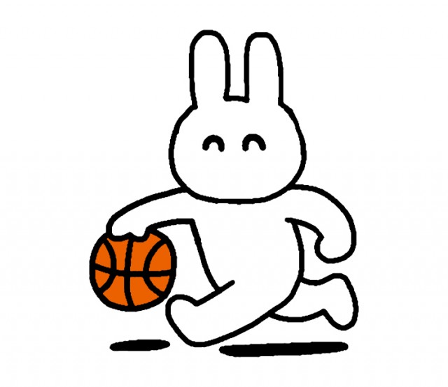 バスケットボールするウサギのイラスト 無料イラスト素材 素材ラボ