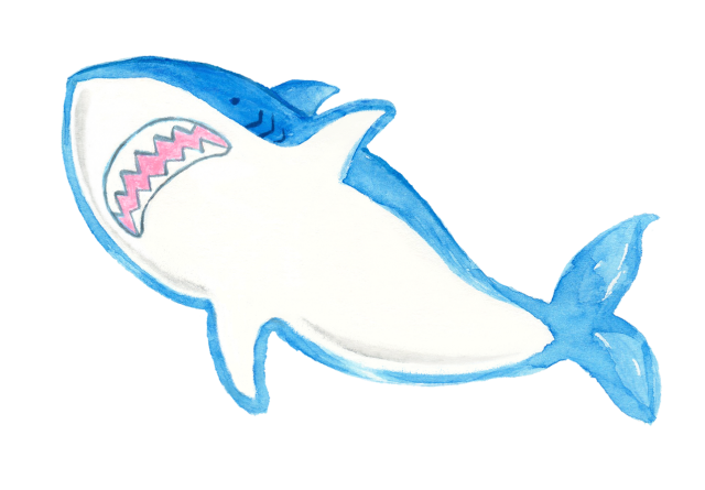 水彩のサメのイラスト 無料イラスト素材 素材ラボ