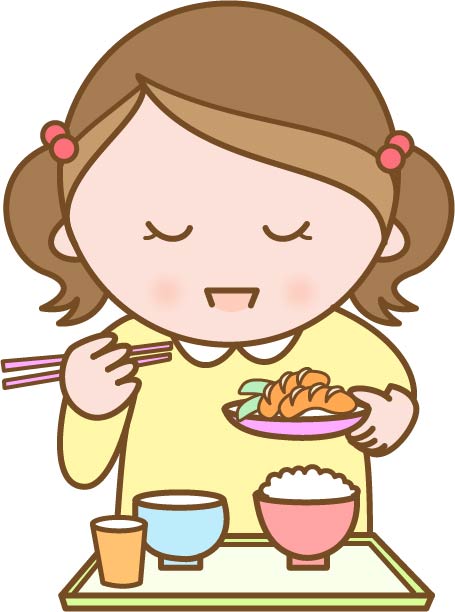 食事をする子ども 無料イラスト素材 素材ラボ