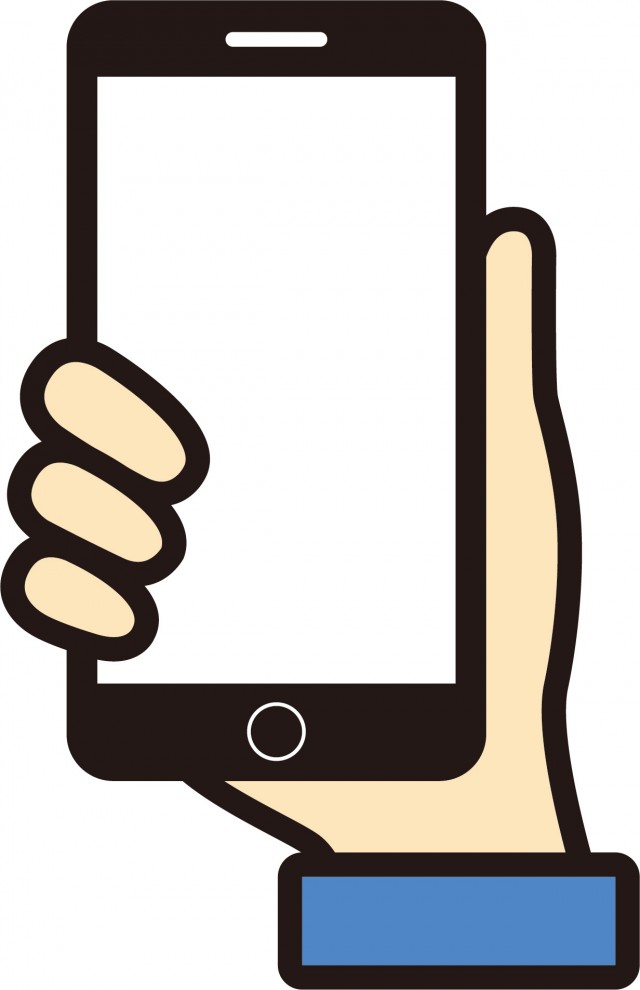 右手で持つスマホ 携帯電話 スマートホン ケータイ 無料イラスト素材 素材ラボ