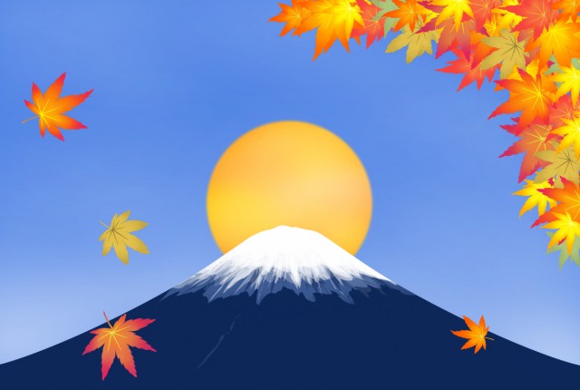 富士山 紅葉 無料イラスト素材 素材ラボ