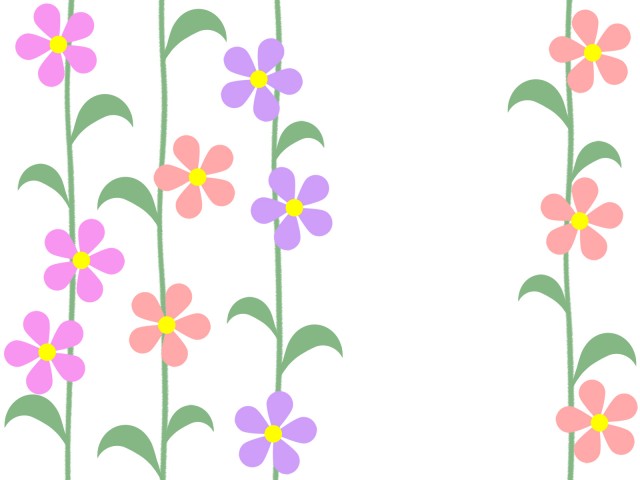 花模様と蔓草の壁紙シンプル背景素材イラスト 無料イラスト素材 素材ラボ