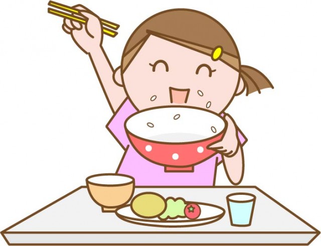 食事をする子ども おかわりをする子ども 無料イラスト素材 素材ラボ