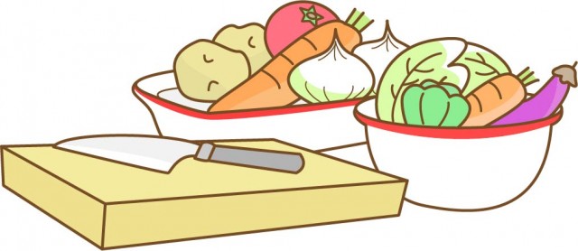 調理道具と食材の野菜 無料イラスト素材 素材ラボ