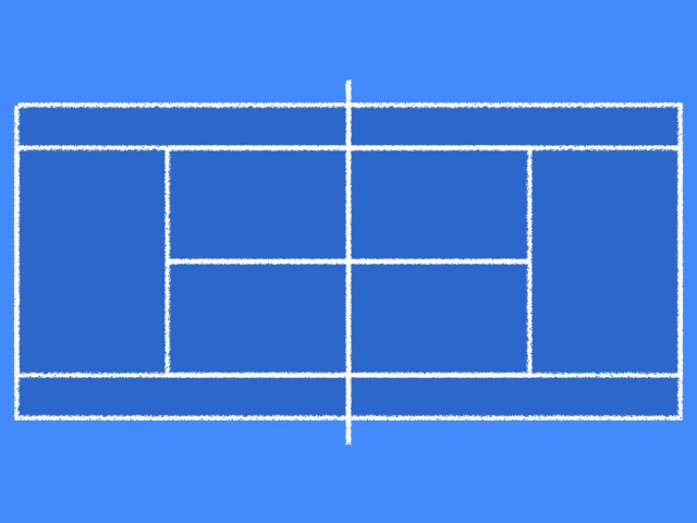 クレヨン手書きテニスコート ハードコート 無料イラスト素材 素材ラボ