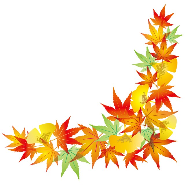 秋冬紅葉赤モミジ黄銀杏葉フレーム装飾見出し角コーナー飾り枠10月11月無料イラストフリー素材 無料イラスト素材 素材ラボ