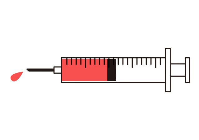 11 イラスト 注射器 ５目盛 血液 無料イラスト素材 素材ラボ