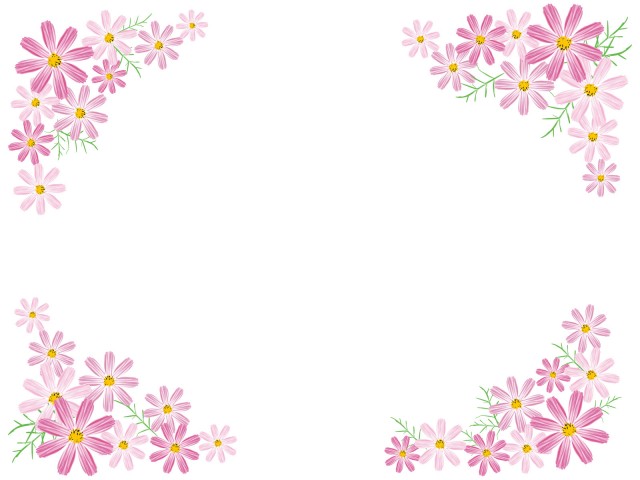 花コスモス秋桜華やかフレーム装飾飾り枠9月10月11月の植物背景素材壁紙無料イラストフリー素材 無料イラスト素材 素材ラボ