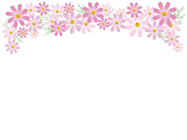 秋桜コスモス華やかラインフレーム装飾飾り枠9月10月11月の花植物見出し背景壁紙無料イラストフリー素材 | 無料イラスト素材｜素材ラボ