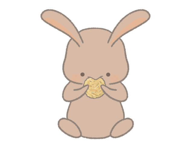 おせんべいを食べるウサギのイラスト 無料イラスト素材 素材ラボ