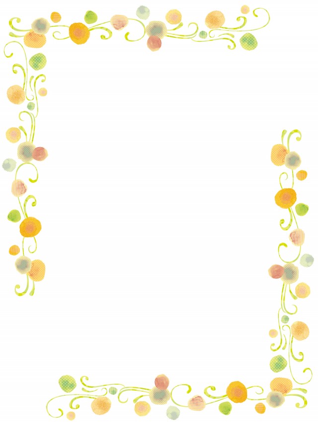 春初夏ツル手描き水彩画ボタニカル植物ガーリー小花つぼみドットラインフレーム飾り枠無料イラストフリー素材 無料イラスト素材 素材ラボ