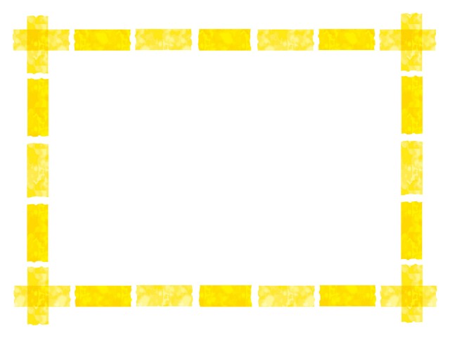 夏の元気なイメージ黄色イエローマスキングテープフレーム飾り枠無料イラストフリー素材 無料イラスト素材 素材ラボ