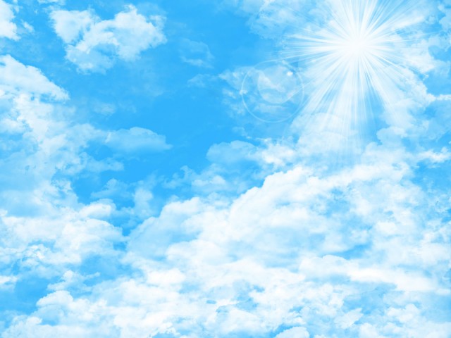青空晴れ太陽と白雲スカイブルー背景素材壁紙無料イラストフリー素材 無料イラスト素材 素材ラボ