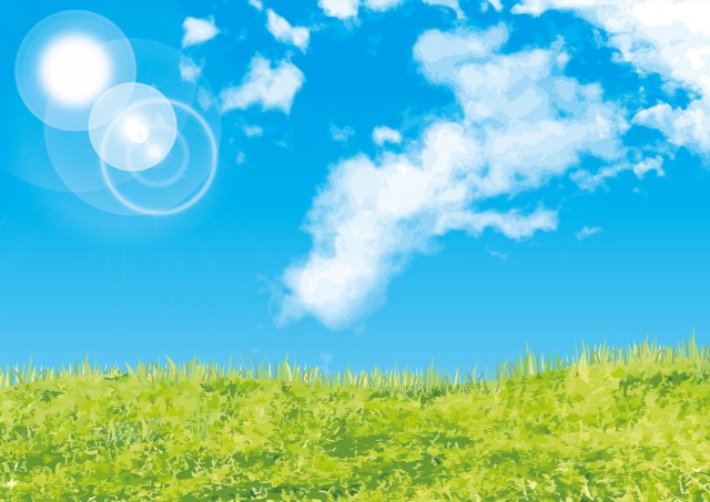 青空と草原芝生広場背景素材壁紙無料イラストフリー素材 無料イラスト素材 素材ラボ