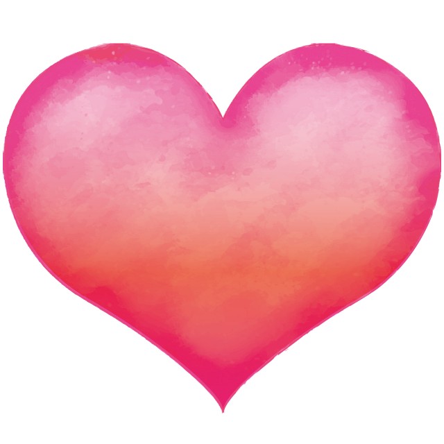 手描き水彩画ハートマークピンク色シルエットアイコン無料イラストフリー素材 無料イラスト素材 素材ラボ