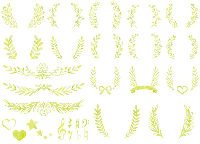 春新緑イメージ洋風草花エンブレムフレーム飾り枠背景素材壁紙無料イラストフリー素材 無料イラスト素材 素材ラボ