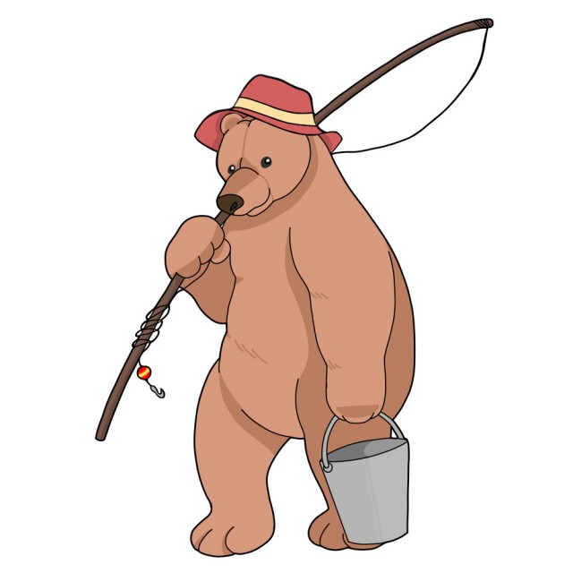 釣り竿を持つ熊イラスト 無料イラスト素材 素材ラボ