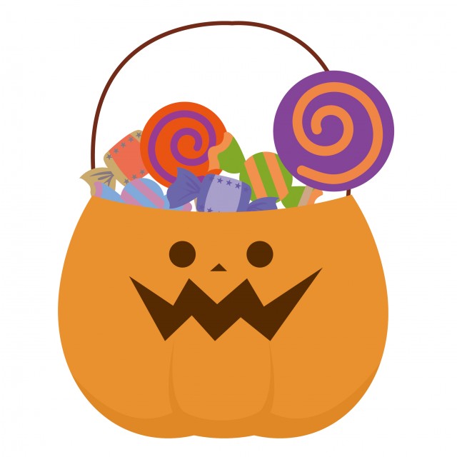 ハロウィン ジャックオランタンバケツのお菓子入りイラスト 無料イラスト素材 素材ラボ