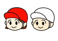 赤白帽の子供たち