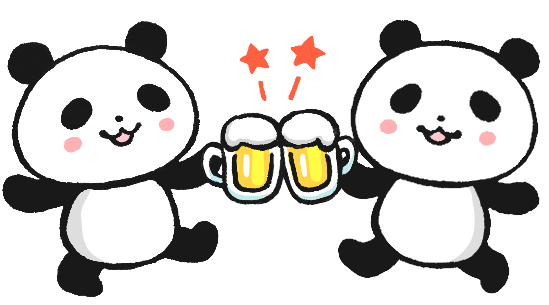 ビールで乾杯するパンダのイラスト 無料イラスト素材 素材ラボ