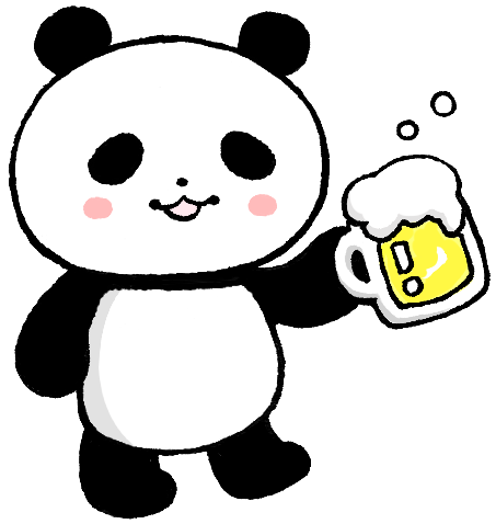 ビールがおいしいパンダのイラスト 無料イラスト素材 素材ラボ