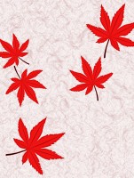 和紙に紅葉の葉っ…