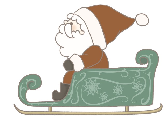 クリスマス ソリに乗るサンタさんのイラスト 無料イラスト素材 素材ラボ
