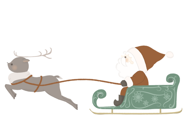 クリスマス 走るトナカイとソリに乗るサンタさんのイラスト 無料イラスト素材 素材ラボ