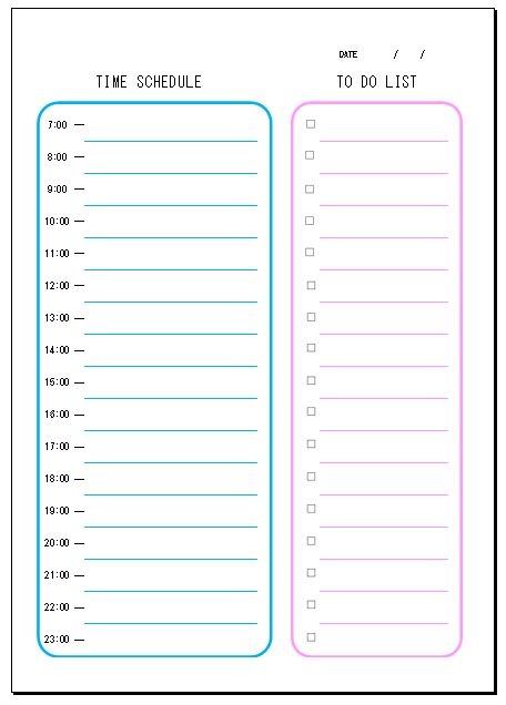 エクセル タイムスケジュールテンプレート 雛形 To Do List付