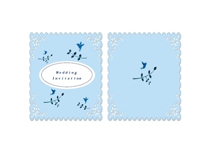 青い鳥 結婚式招待状 表紙 テンプレート 無料イラスト素材 素材ラボ