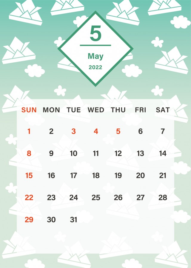 季節のイラストの背景 月間カレンダー 22年 5月 無料イラスト素材 素材ラボ