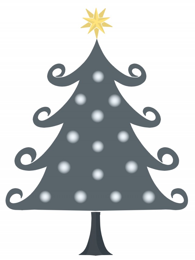 クリスマス　シンプルなツリーのイラスト