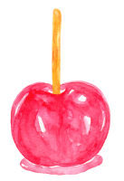 水彩のりんご飴の…