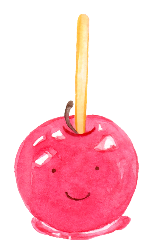 水彩のりんご飴のかわいいイラスト 無料イラスト素材 素材ラボ